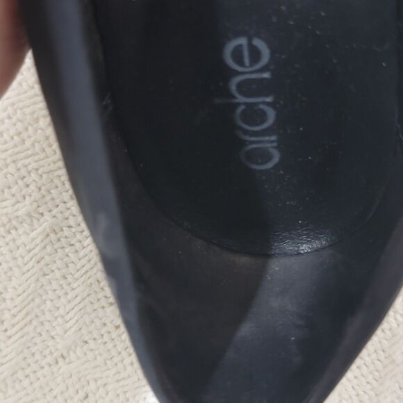 Arche France Musaby Escarpin Black Nubuck Pumps Heels Slip On EU 38 US 7 40911 - Picture 10 of 16